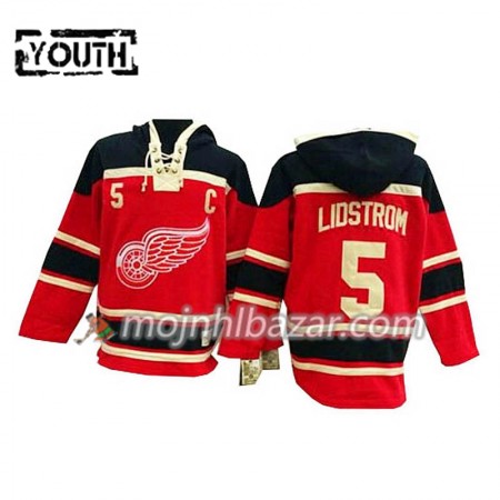 Dresovi Detroit Red Wings Nicklas Lidstrom 5 Crvena Hoodie Sawyer - Dječji Dresovi Detroit Red Wings Nicklas Lidstrom 5 Crvena Hoodie Sawyer - Dječji
